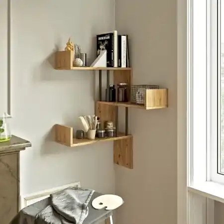 Comandă acum Raft de colt Vg17 Natural 60x109.4x60 cm