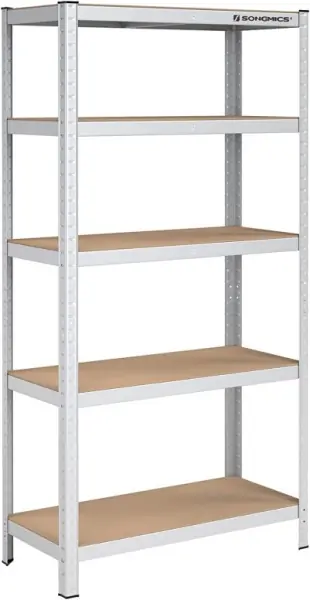 Calitate înaltă Raft Songmics, 5 rafturi, 40 x 90 x 180 cm, Silver, GLR40SV