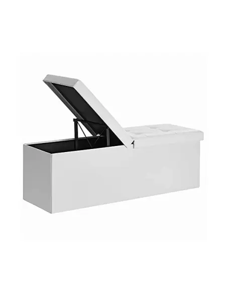 Bancheta de depozitare, Songmics, 120 L, LSF75WT, Alb, 300 Kg, 110 x 38 x 38 cm Cumpără online