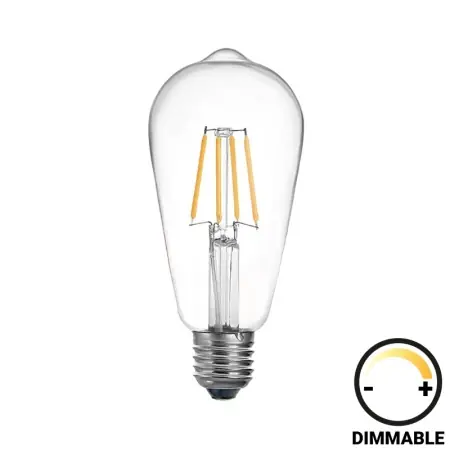 Chilipir Bec LED ST64 dimabil 4W E27 transparent 6.4x6.4x14.7 cm