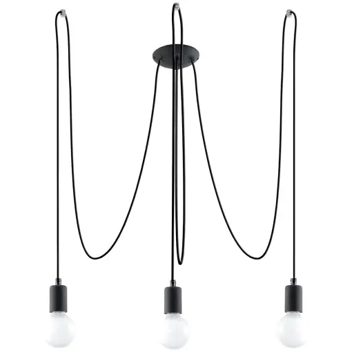 Candelabru EDISON 3 Negru Reducere specială