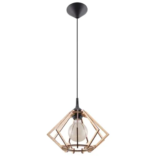 Lampă suspendată POMPELMO Lemn natural Livrare rapidă