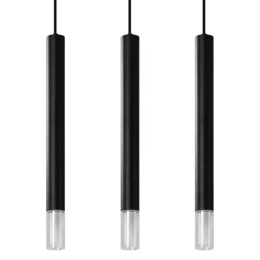 Lampă suspendată WEZYR 3 Negru Premium