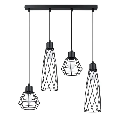 Lampă suspendată SUBA 4L Negru Promoție