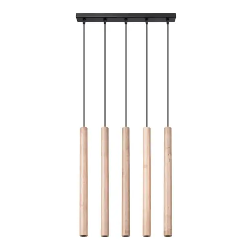 Lampă suspendată PASTELO 5L Lemn Reducere specială