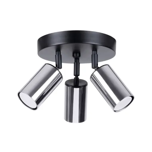 Premium Plafonieră WINX 3P Negru Chrome