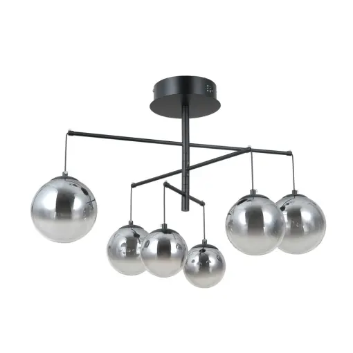Premium Lustra Velada Negru 6 x LED