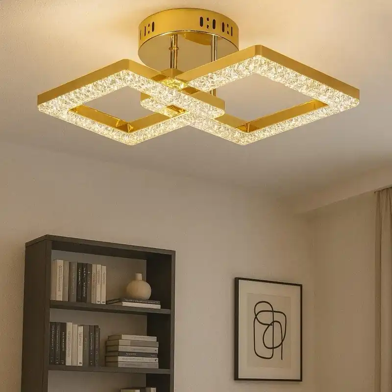 Livrare expres Lustra LED 50W Ceiling 2 Glam Auriu, Telecomanda