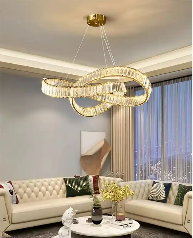 Reducere specială Candelabru LED 80W Cristal Infinity Auriu 80 cm