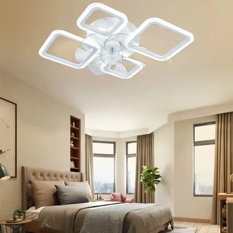 Nu rata Lustra LED cu ventilator 72W Ceiling 4 (Patrate) Alb