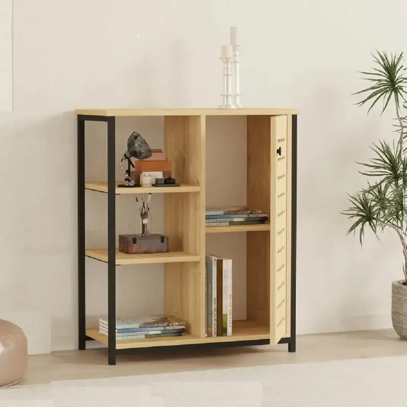 Biblioteca Benny consola culoare stejar 72 cm Premium