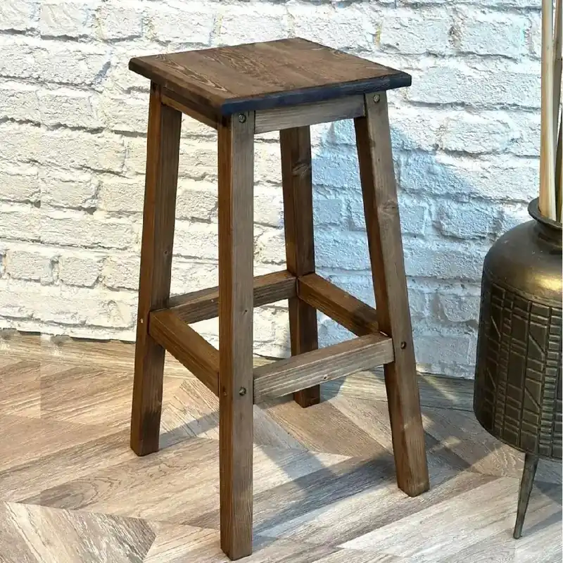 Scaun bar Vinita din lemn, culaore nuc, 67 cm Popular