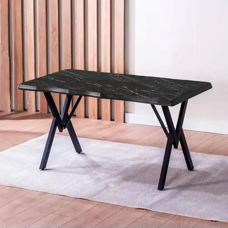 Masa de bucatarie Barton Neagra din MDF 140 cm Ofertă