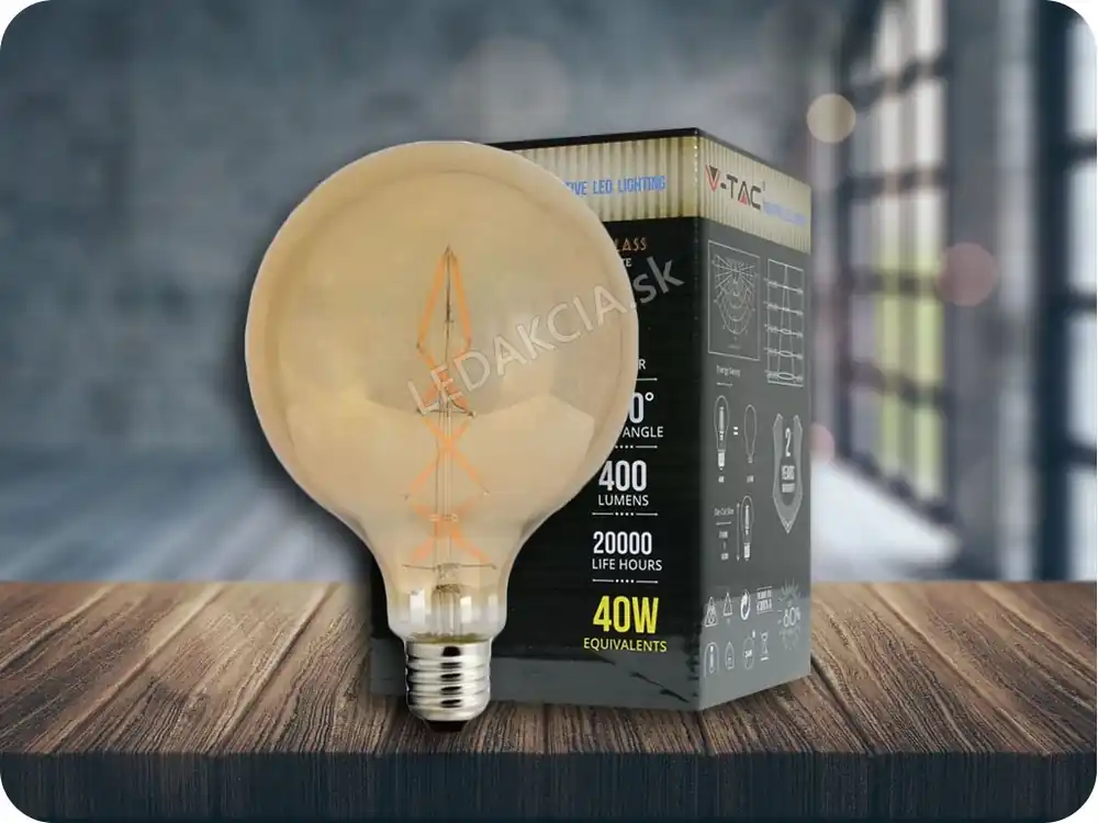 Ultima șansă Bec retro cu filament LED E27 7W, alb cald 2200K