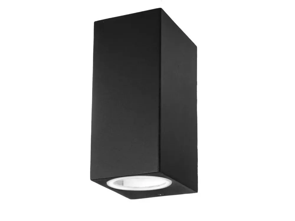Aplic Led Gu10 Lucios, Patrata, Neagra, Dubla Reducere