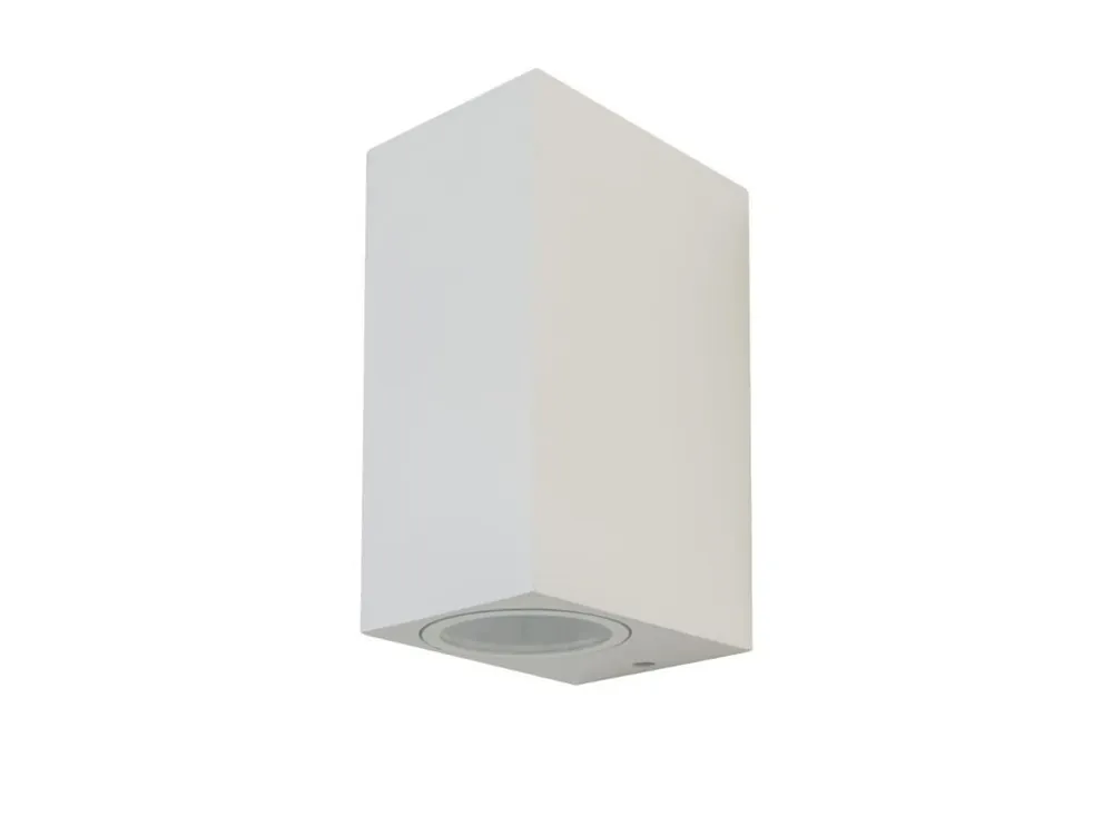 Aplic LED 2xGU10, Alb, Patrat, IP44 Reducere specială