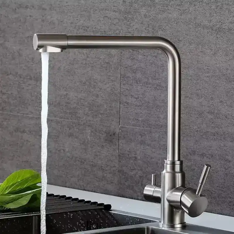 Ofertă Baterie Bucatarie cu 3 Cai Inox Argintiu CF016