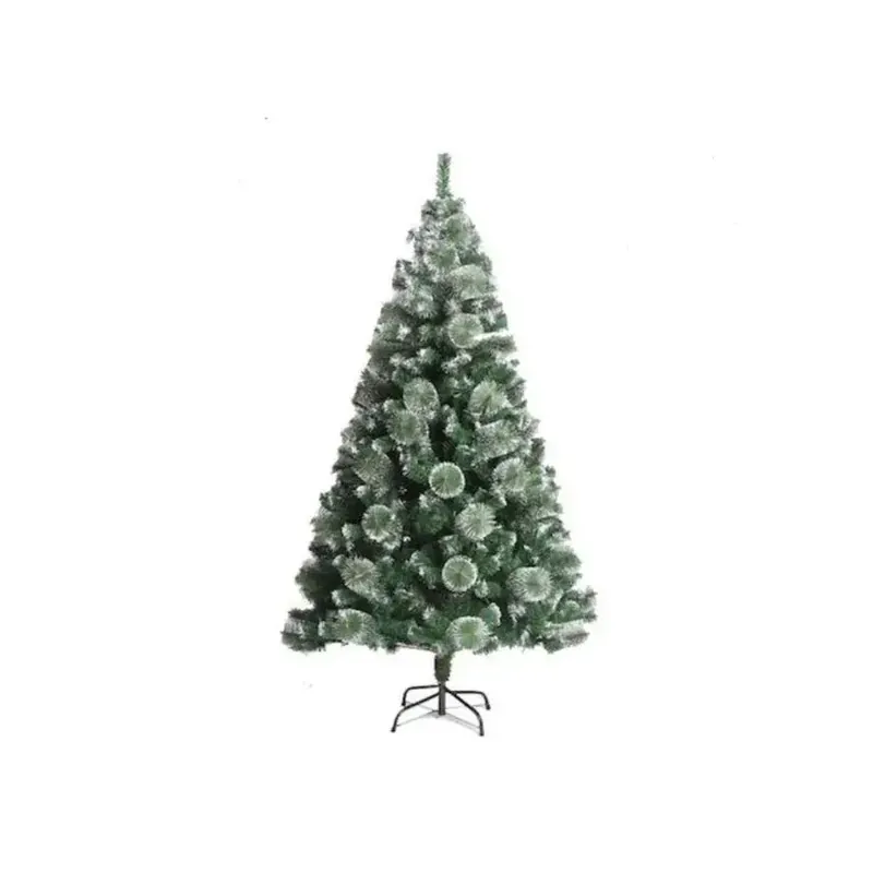 Brad Artificial, 120 cm, Verde cu Alb Ieftin