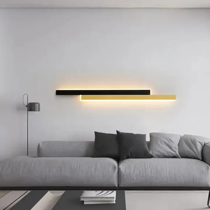 Livrare rapidă Lustra LED LINIUS 29W, 2 Elemente, Liniara, Lumina Calda/Neutra/Rece, Auriu Negru