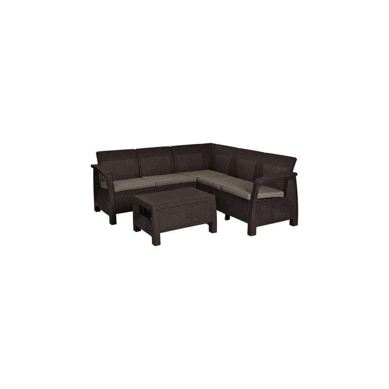 Set mobilier gradina cu coltar - Corfu II Relax Maro/Gri-Taupe Reducere