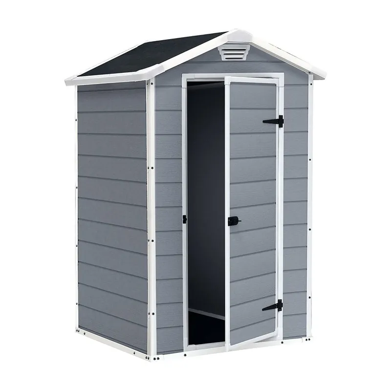 Casuta de gradina gri Keter Manor 4x3, 128 x 94 Premium
