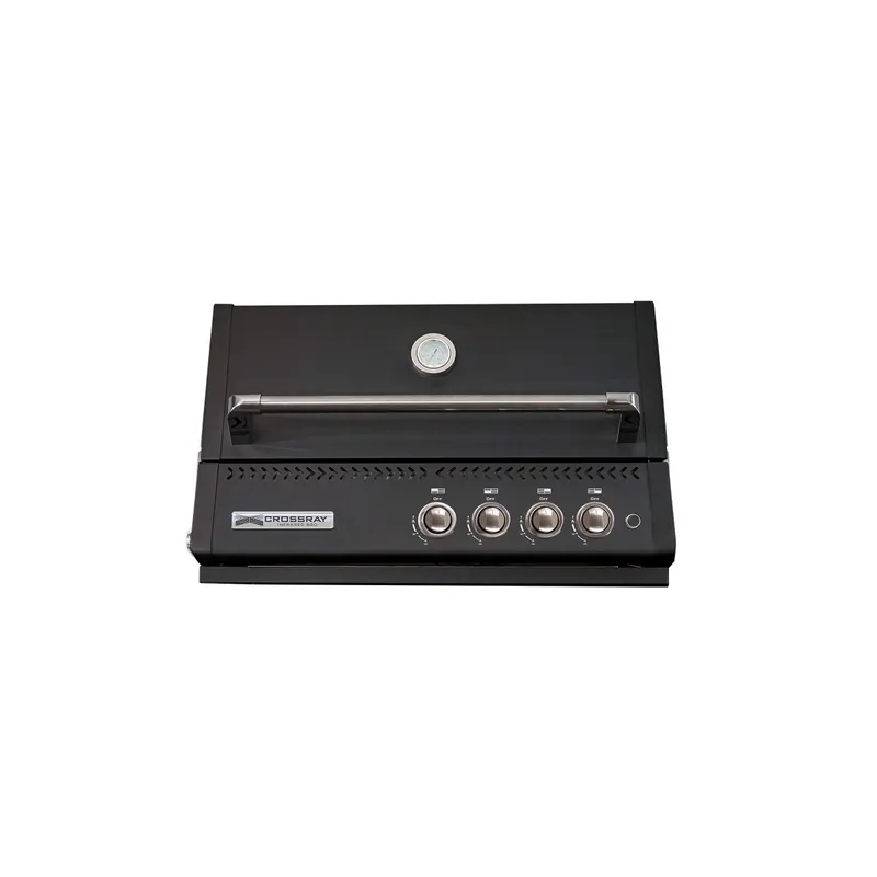 Ieftin Gratar pe gaz cu 4 arzatoare infrarosu, incastrabil, gratare din fonta, negru, Crossray by Heatstrip TCX4FL(B)30