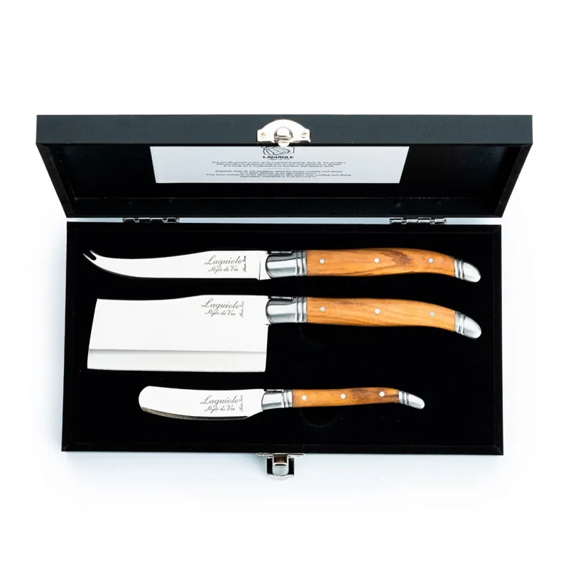 Comandă acum Set cutite pentru branza Laguiole Style de Vie Luxury Line LUXKAASOLIJF