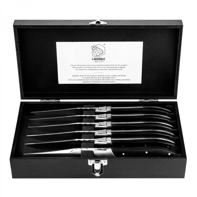 Set 6 cutite pentru friptura Laguiole Style de Vie Luxury Line LUXSTEAKZWART Retur gratuit