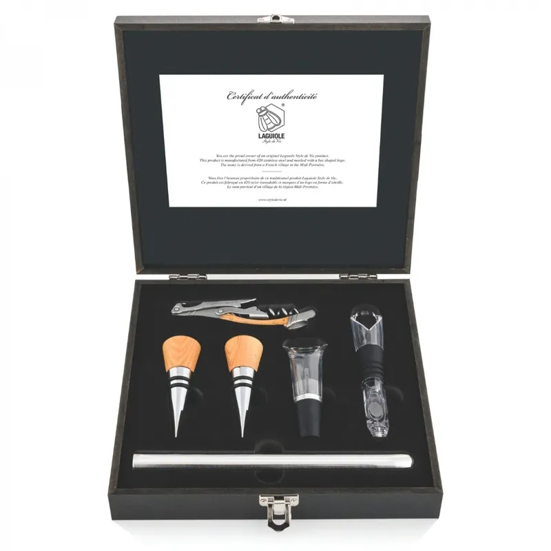 Ofertă specială Set tirbuson si accesorii pentru vin Laguiole Style de Vie Luxury Line KURKEIKGIFT