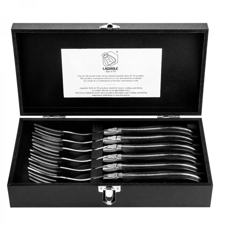 Set 6 furculite Laguiole Style de Vie Luxury Line LUXVORKZWART Ultima șansă