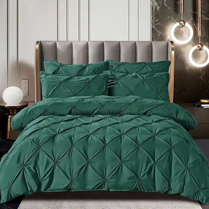 Ofertă de sezon Lenjerie Pat Brodata 6 Piese Finet Premium - Verde - LFP_H125