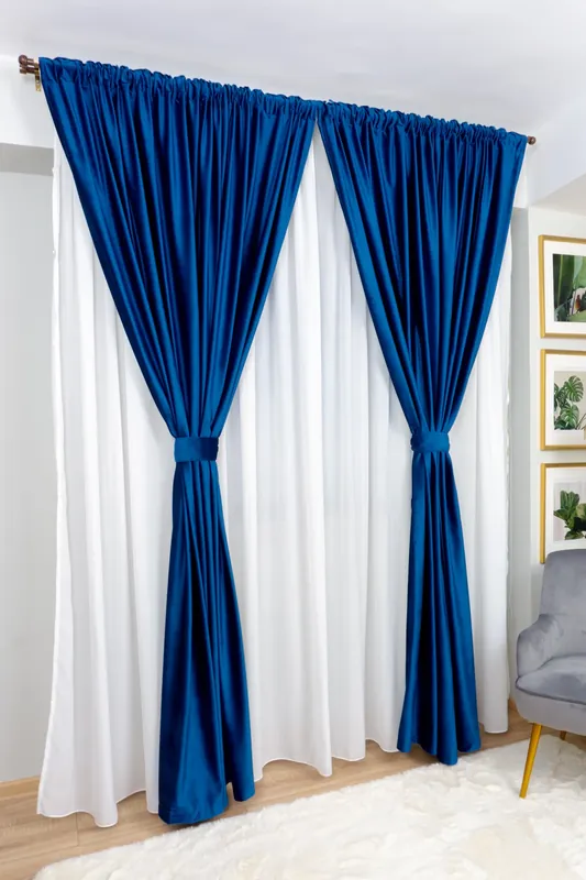 Cel mai vândut Draperie Albastra Catifea - CTFD002_PLC