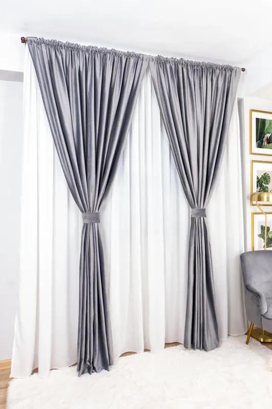 Draperie Catifea Gri - CTFD009_PLC Plată sigură
