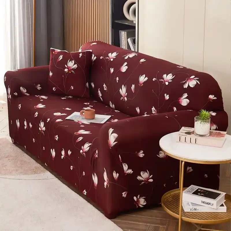 Husa de Canapea 3 Locuri - Grena cu Magnolie - HCEJL018 Doar azi