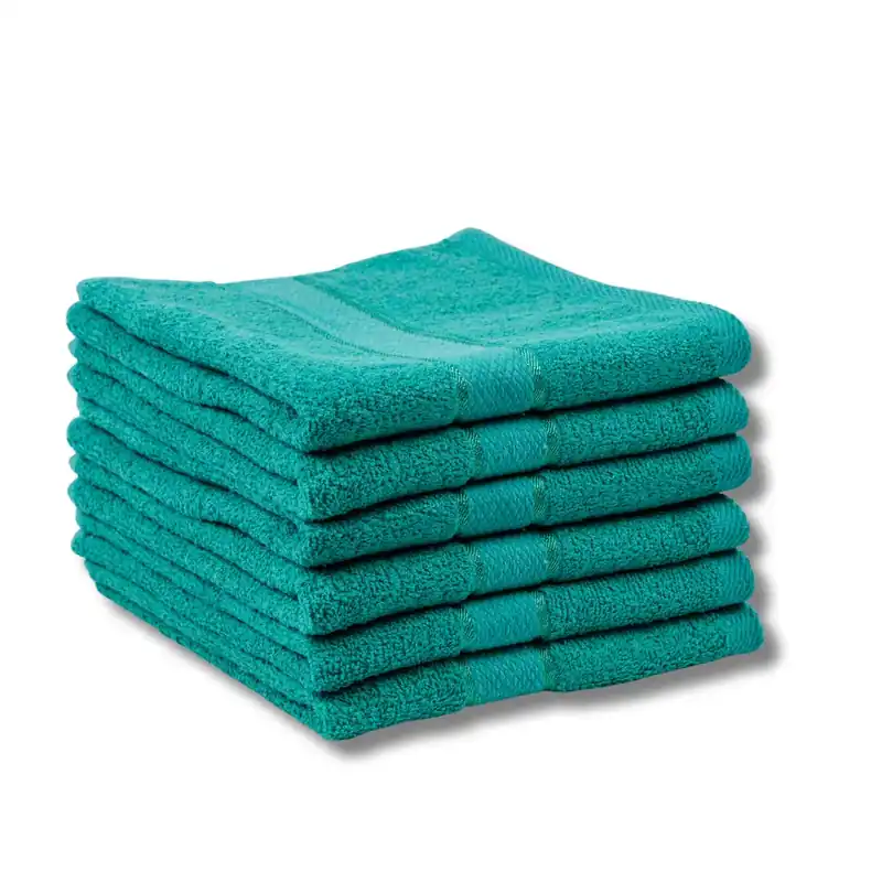 Reducere extra Set Prosoape 5+1 GRATIS - Verde Marin, Bumbac 100%, Medii - 50x90 cm. Ideale pentru Față și Mâini, Uscare Rapidă și Textură Pufoasă - 420g/mp - PRSM002