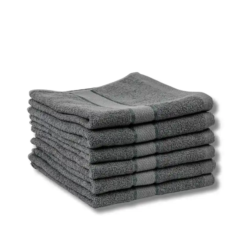 Set Prosoape 5+1 GRATIS - Gri Deschis, Bumbac 100%, Medii - 50x90 cm. Ideale pentru Față și Mâini, Uscare Rapidă și Textură Pufoasă - 420g/mp - PRSM011 Promoție