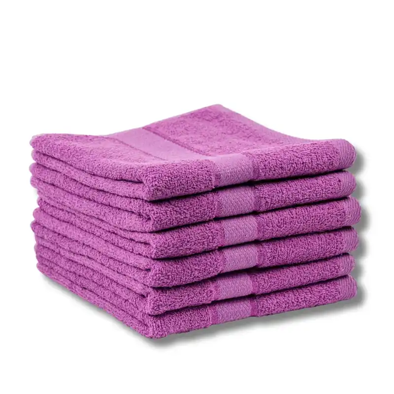 Set Prosoape 5+1 GRATIS - Mov Ametist, Bumbac 100%, Medii - 50x90 cm. Ideale pentru Față și Mâini, Uscare Rapidă și Textură Pufoasă - 420g/mp - PRSM013 Plată securizată
