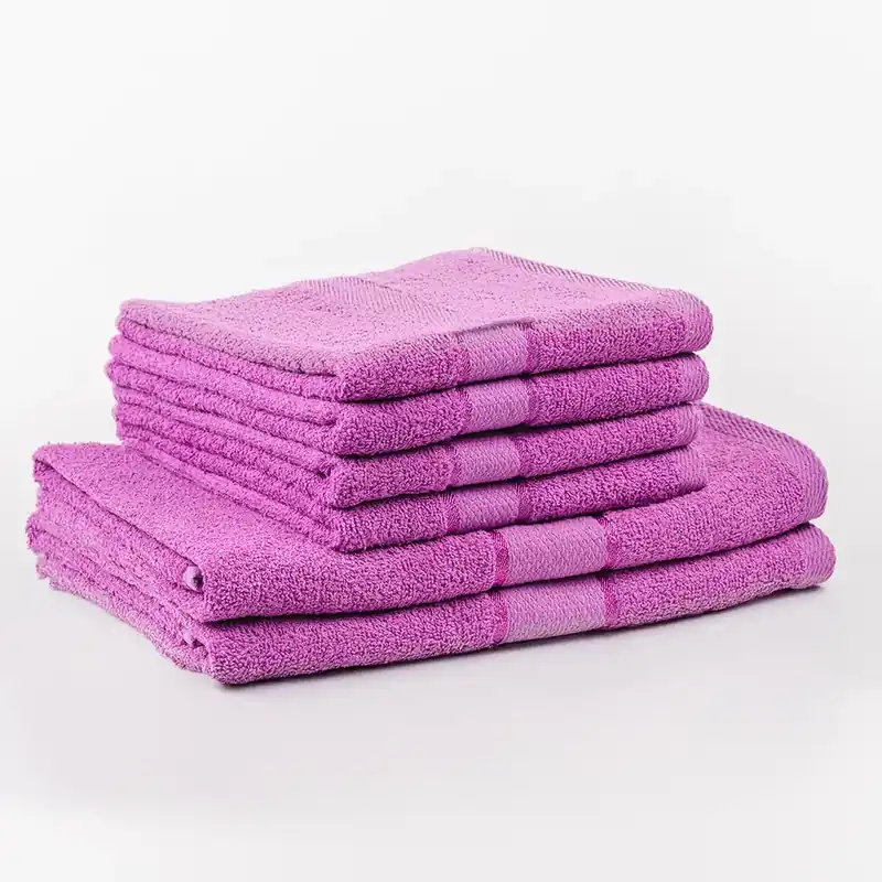 Lichidare de stoc FamilyPack - Set 6 Prosoape Mov Ametist din Bumbac 100% - 4 pentru Față si Mâini 50x90cm + 2 pentru Corp 70x140cm - 4xPRSM013_2xPRSL013