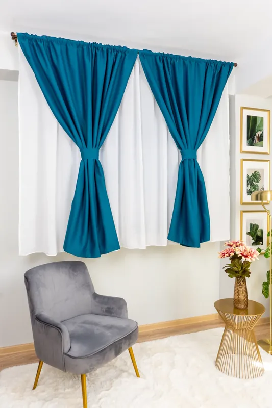 Draperie Scurta Blackout Turcoaz Elegant - BOTD001S_PLC Ultima șansă