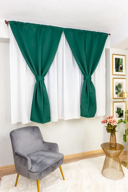 Draperie Scurta Blackout Verde Smarald - BOTD004S_PLC Cel mai bun preț