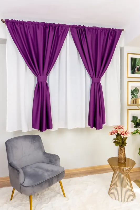Draperie Scurta Blackout Mov Royal - BOTD013S_PLC Cel mai bun preț